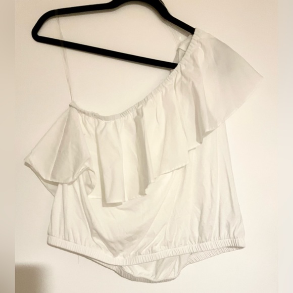 Ruffled One Shoulder Top size Large - Picture 3 of 6